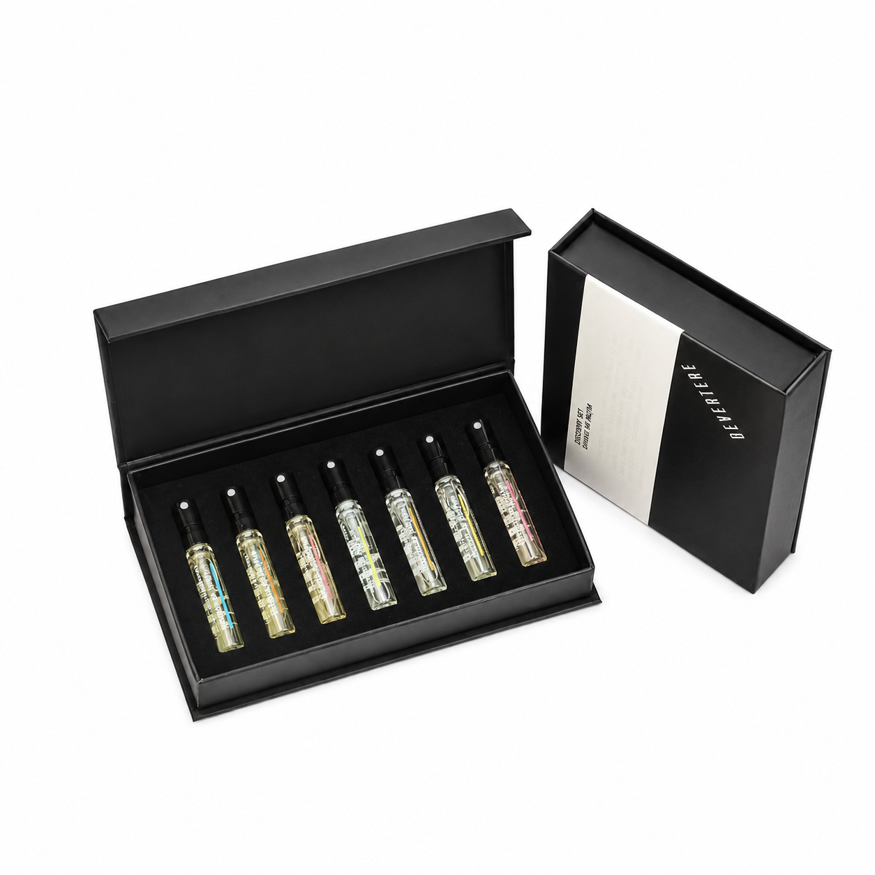 Discovery Set Devertere con 7 fragranze da 2.5 ml in cofanetto nero – profumeria di nicchia Mirò